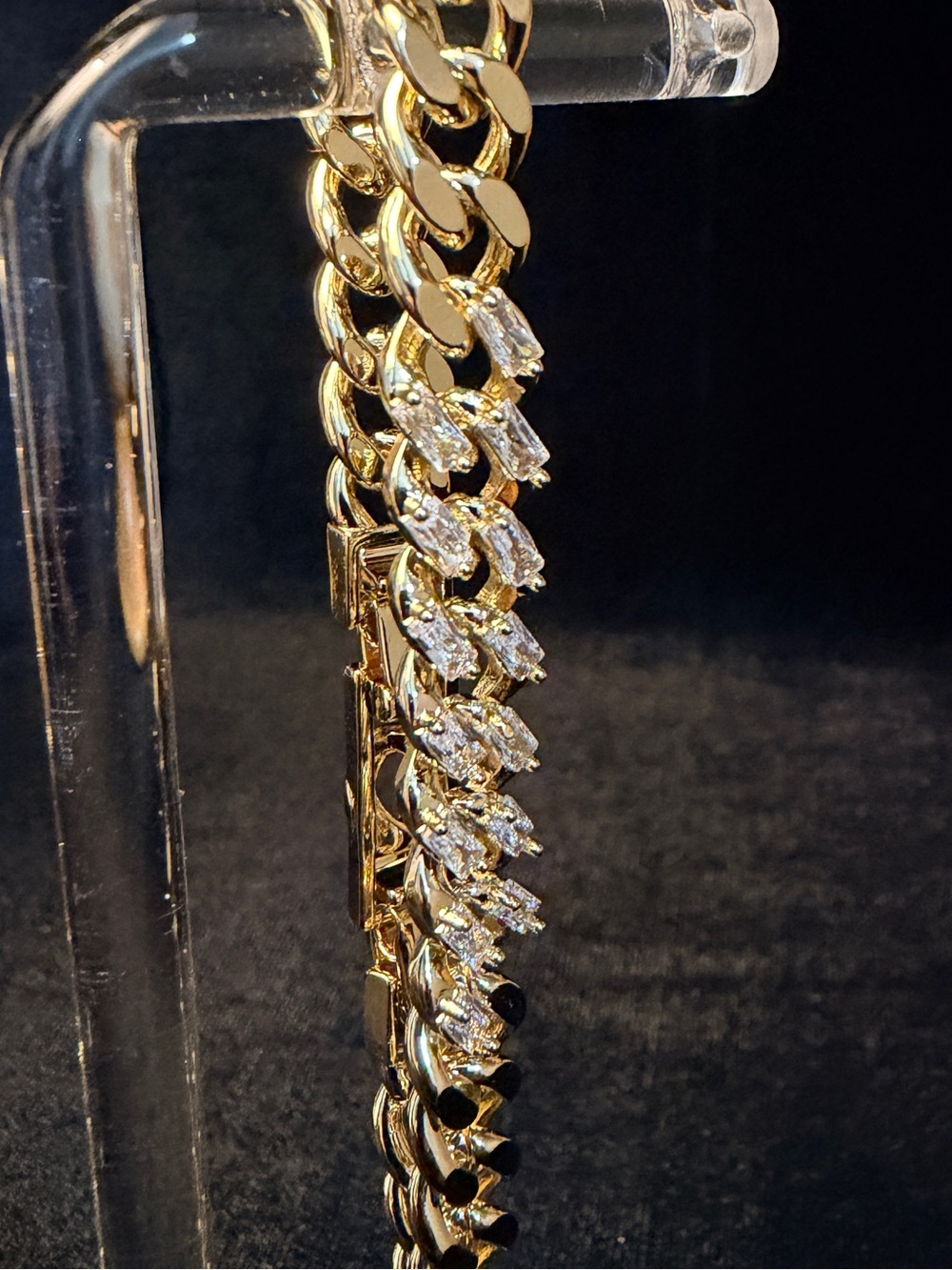 Iced out 14k gold filled 7MM Cuban bracelet AAA CZ Statement Piece 6.5-7.5 in